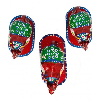 Indian Sparrow Multicolour Paper Decorative Elephant - Pack of 3