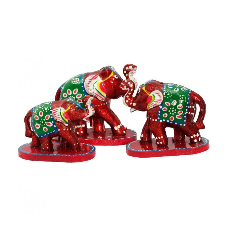 Indian Sparrow Multicolour Paper Decorative Elephant - Pack of 3