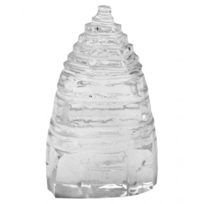 Indiangiftemporium White Glass Sphatic Shri Yantra