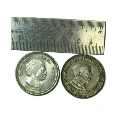 JAVAHARLAL NEHRU AND INDIRA GANDHI BIG SIZE COPPER NICKEL COINS