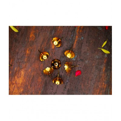 JDS PUJA ARTICLES (Big Size) 108 Astothrum Copper Gold Plated Lotus Flowers for Laxmi Pooja and Worships