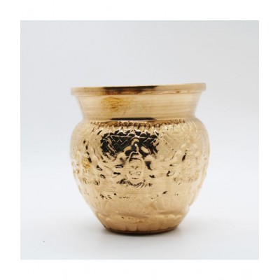 JDS PUJA ARTICLES Pure Copper Ashtalakhsmi lota for Pooja - Copper Kalash for Pooja - 350ml