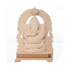 JDS PUJA ARTICLES Vellerukku or swetharka Ganesh Wood Ganesha Idol 13 x 13 cms Pack of 1
