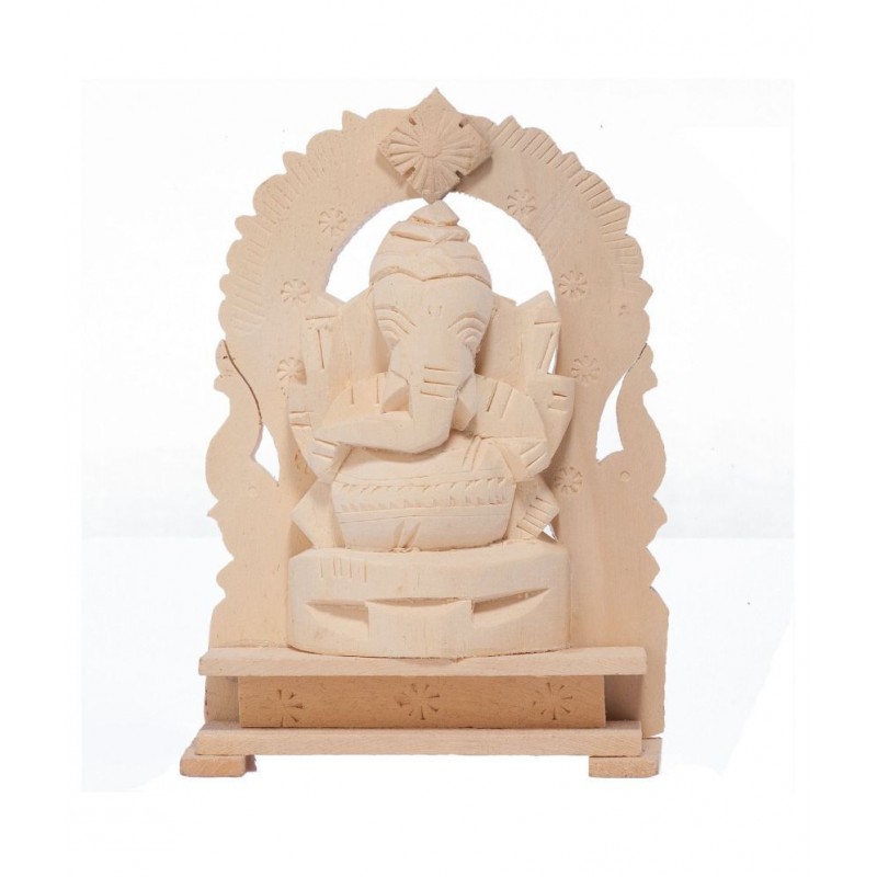 JDS PUJA ARTICLES Vellerukku or swetharka Ganesh Wood Ganesha Idol 13 x 13 cms Pack of 1