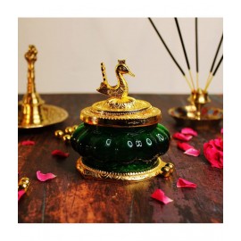JDS Puja Articles Akshaya kubera Lakshmi Pot/with toughened Glass (Green) JDS Puja Articles Akshaya kubera Lakshmi Pot/with toughened Glass (Green)