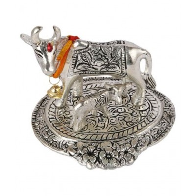 KANHA ROYAL Kamdhenu Cow Aluminium Idol