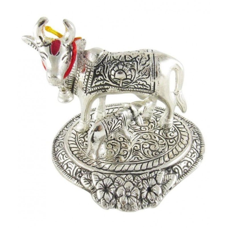 KANHA ROYAL Kamdhenu Cow Aluminium Idol