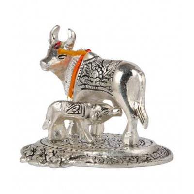 KANHA ROYAL Kamdhenu Cow Aluminium Idol