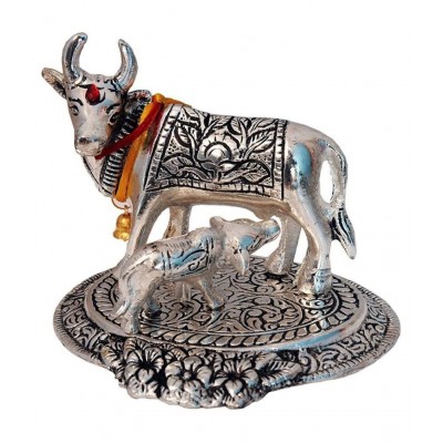 KANHA ROYAL Kamdhenu Cow Aluminium Idol