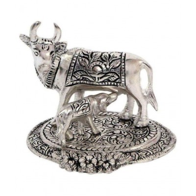 KANHA ROYAL Kamdhenu Cow Aluminium Idol
