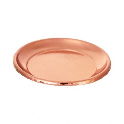 KESAR ZEMS Copper Plated Wish Fulfilling Tortoise Figurine with Plate (6.5 x 6.5  x 0.5 cm, Copper, Pack of 2)