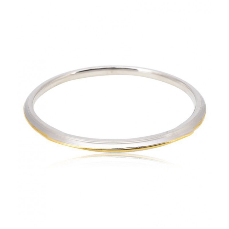 KESAR ZEMS Golden Line Stainless Steel Kada For Men & Women (Size:2.4 Inch)