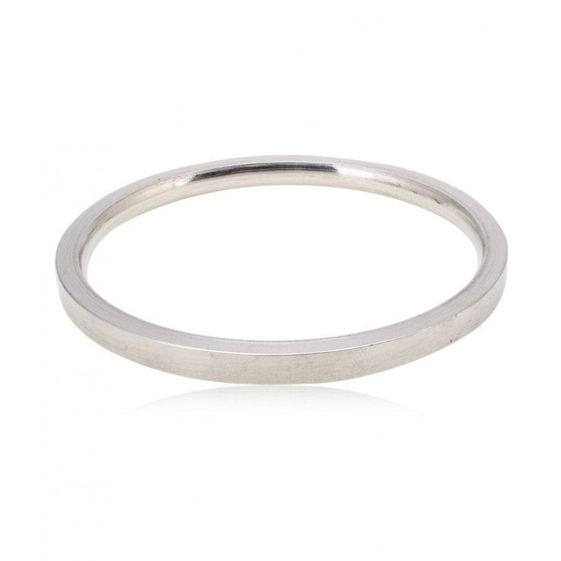 KESAR ZEMS White Stainless Steel Kada Bracelet for Men -B (Size:2.5 Inch)