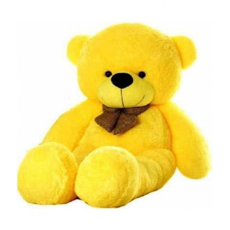 KIDS WONDERS 3 FEET Teddy Bear / high Quality / Neck brow / Cute and Soft Teddy Bear (Yellow)