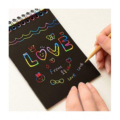 KIVYA Scratch Notebooks for Kids Drawing Painting and Sketching Colouring Book, 10"×7"