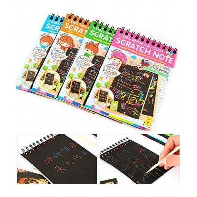 KIVYA Scratch Notebooks for Kids Drawing Painting and Sketching Colouring Book, 10"×7"
