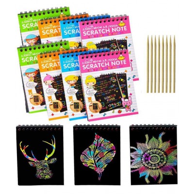 KIVYA Scratch Notebooks for Kids Drawing Painting and Sketching Colouring Book, 10"×7"