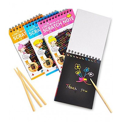 KIVYA Scratch Notebooks for Kids Drawing Painting and Sketching Colouring Book, 10"×7"