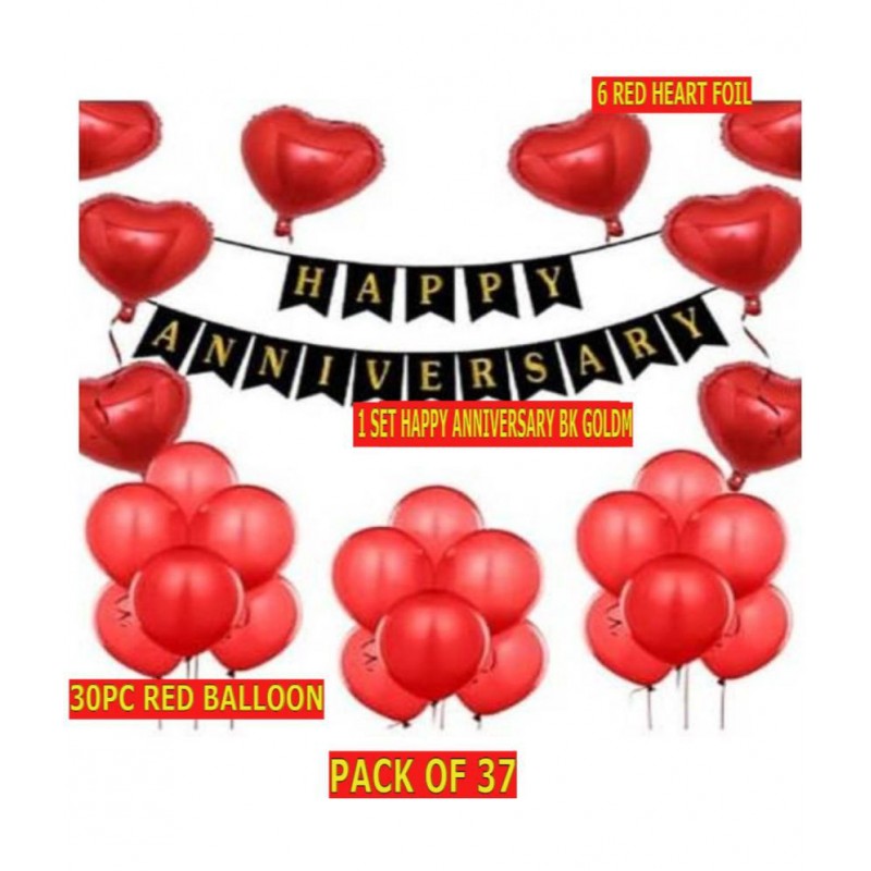 KR  HAPPY ANNIVERSARY DECORATION COMBO BALLOON OF 37 PCS