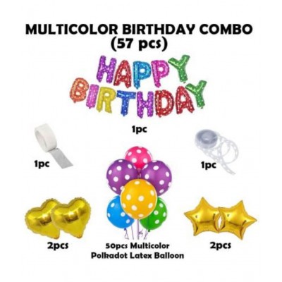 KR 9TH Birthday Decorations Kit for Boys and Girls- 57+1=58pcs 9TH Happy Birthday Balloons Set with Foil Balloon, Latex & Metallic Balloons, Balloon Arch & Glue Dot /9th Happy Birthday Decoration Kit (Set of 58)