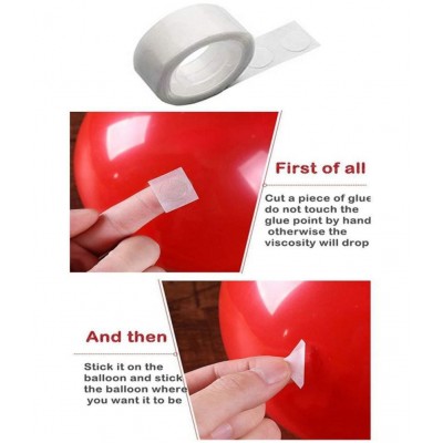 KR Balloon Arch Tape with Glue Dots Roll, 100 Glue Dots Roll, 16 Feet Balloon Garland for Balloon Arch Birthday Party