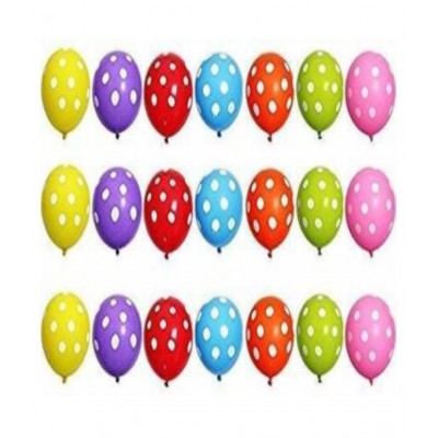 KR Printed Multi Colour Happy Birthday Letter Alphabet with 6 Golden Star Foil ( 3 BIG 3 SMALL ) and 26 Polka dots Latex Balloons (Multi color, Pack of 45
