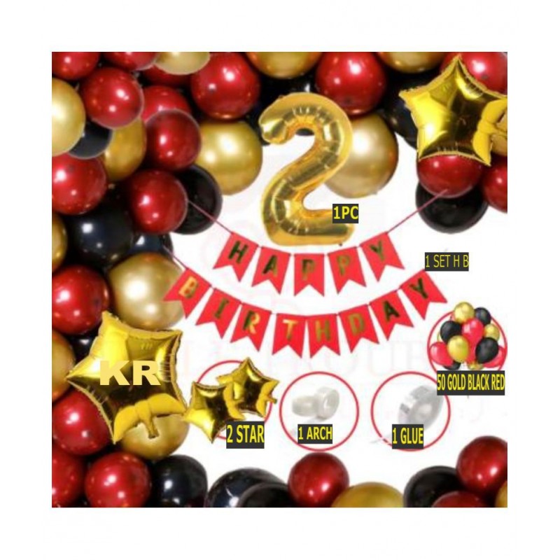 KR Second Happy Birthday Balloons Decoration Kit Combo 56 PC