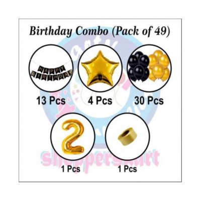 KR Second/2nd Happy Birthday Banner Combo/Kit Pack For Party Decorations (Pack Of 49)