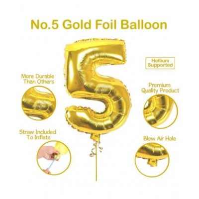 KR Solid 5th Happy Birthday Balloons Decorations Kit / Set (35 Pcs),Happy Birthday Banner (1 Set Of 13 Pcs ),Gold Curtains (2 Pcs),Silver Curtain (1 Pcs), Gold, Red, Black Balloons (30 Pcs) For Boys, Girls Balloon