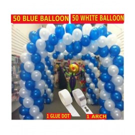 KR Solid Solid PO100 Balloons (50 Blue, 50 White)