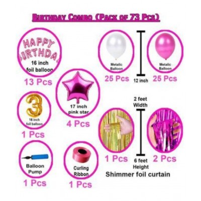 KR Third/3rd Solid Boy girl & kids combo/kit material for party decorations (Set of 73)