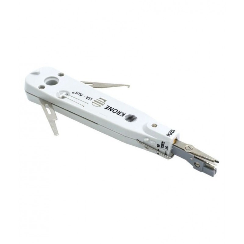 KRONE & ADC LSA PLUS Smooth Punch Down Tool Krone Tool with Sensor, Scissors, Wire Hook & Blade Telecom Phone Wire Cable Module RJ11 RJ45 Cat5 Ethernet Network Patch Panel Faceplate Tool Original Classic High Quality Universal Punch Down Insertion To