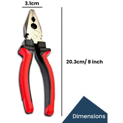 KVA-Tools Hardware Hand Tool Kit Set (8inch Plier,Tester & Wire Cutter)