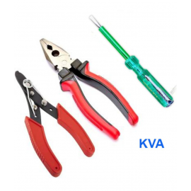 KVA-Tools Hardware Hand Tool Kit Set (8inch Plier,Tester & Wire Cutter)