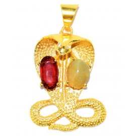 Kaal sharp yog niwaran kavach pendant with 100% Original gemstones / Original Cat’s Eye and Hessonite stones / to overcome bad influences of Rahu Ketu / Genuine product / Snake Design