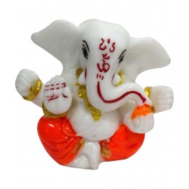 Kaarti The idol is given glossy finish which is washable. A great gift idea for house warming and festival. Polyresin Ganesha Idol x cms