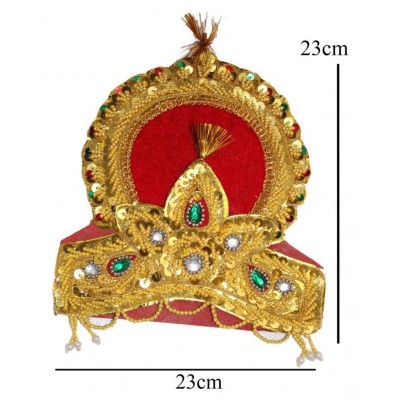 Kaku Fancy Dresses Mythological Character Costume Big Double Mukut -Multicolor, 3-8 Years, for Unisex