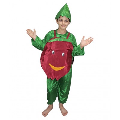 Kaku Fancy Dresses Pomegranate Cutout Costume With Cap For Kids (Free Size)