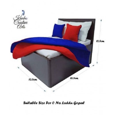 Kanha Creative Arts Wooden Bed laddu Gopal With Dual Color Combination (Blue/Red) & Soft, Comfortable Cushions & Mattress | Available For Size 0 to 3 No. Laddu Gopal | Easily Washable Bedsheet, Pillows & Mattress Kanha Creative Arts Wooden Bed laddu Gopal With Dual Color Combination (Blue/Red) & Soft, Comfortable Cushions & Mattress | Available For Size 0 to 3 No. Laddu Gopal | Easily Washable Bedsheet, Pillows & Mattress