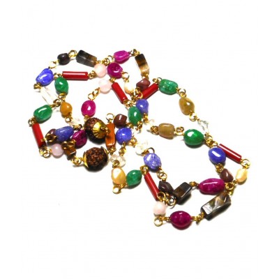 Kanha Ji Creations Natural Beautiful Navgrah or Navaratna mala Rosary Mala For all Rashi