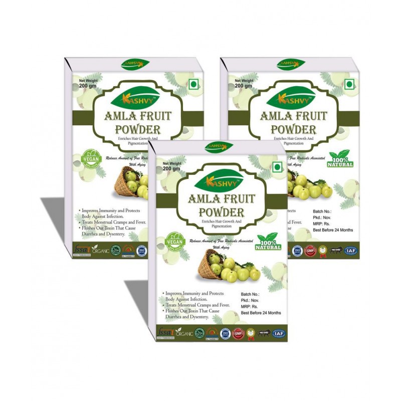 Kashvy Amla Fruit Powder 600 gm Pack of 3