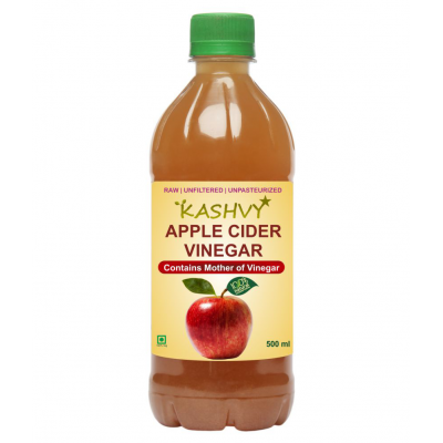 Kashvy Apple Cider Vinegar for Overall Well Being, 500 ml Unflavoured Single Pack