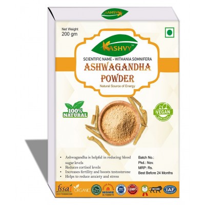 Kashvy Ashwagandha Energy Powder 400 gm Unflavoured Pack of 2