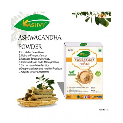 Kashvy Ashwagandha Energy Powder 400 gm Unflavoured Pack of 2