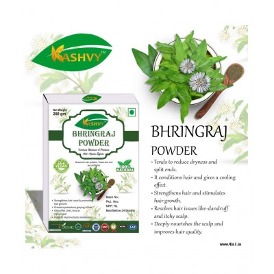 Kashvy Bhringraj Powder 600 gm Pack of 3