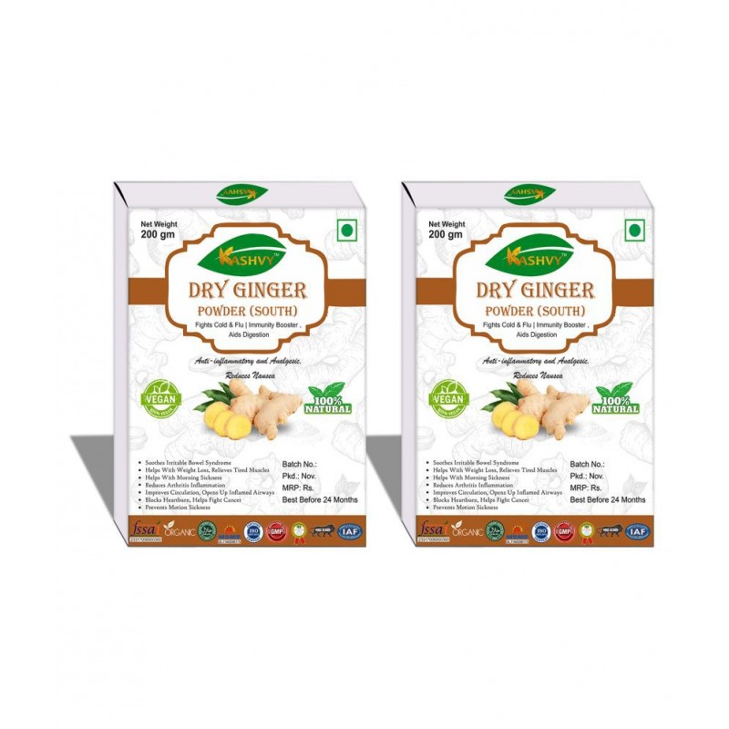 Kashvy Dry Ginger Powder 400 gm Pack Of 2