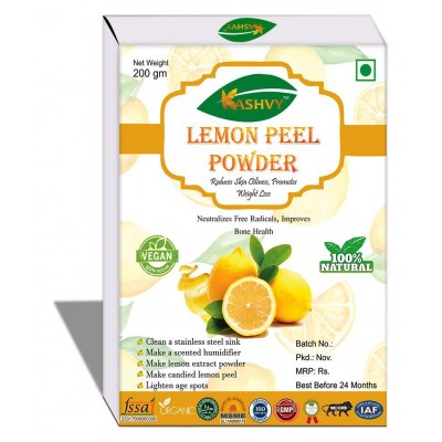 Kashvy Lemon Peel Powder 600 gm Pack of 3