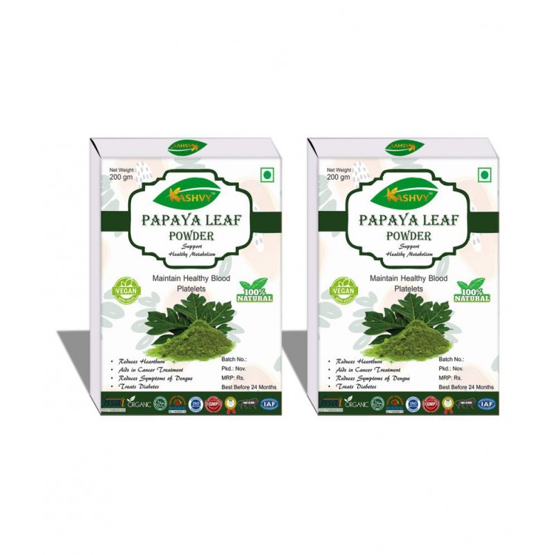 Kashvy Papaya Leaf Powder 400 gm Pack Of 2