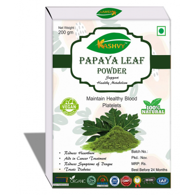 Kashvy Papaya Leaf Powder 600 gm Pack of 3