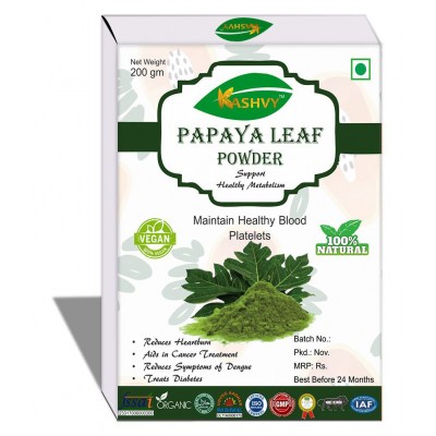 Kashvy Papaya Leaf Powder 600 gm Pack of 3